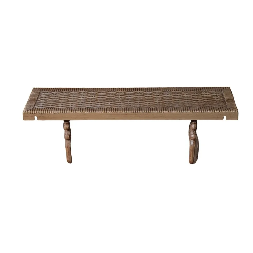 Homco Vintage Decorative Wall Shelf 3528 Faux Wicker Mid-Century Modern 1979